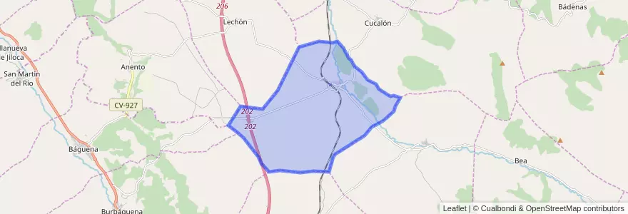 Mapa de ubicacion de Ferreruela de Huerva.