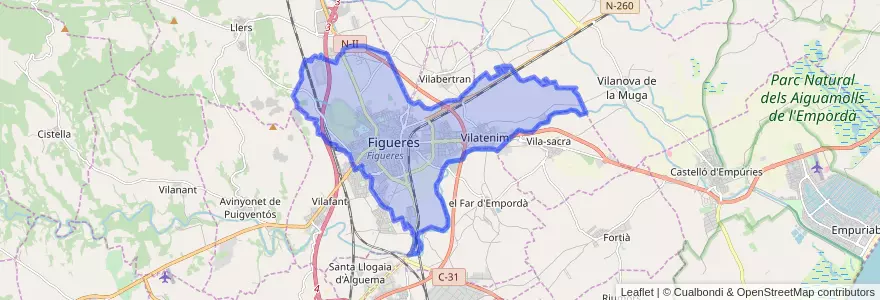 Mapa de ubicacion de Figueres.