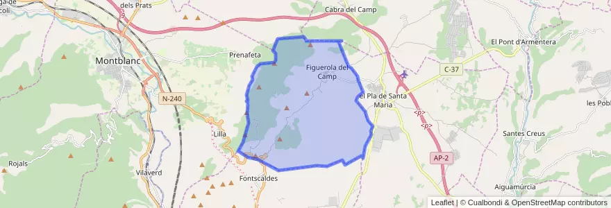 Mapa de ubicacion de Figuerola del Camp.