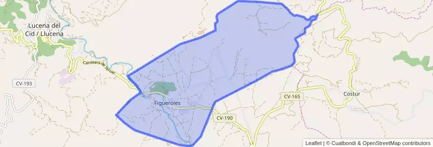 Mapa de ubicacion de Figueroles.
