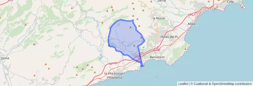 Mapa de ubicacion de Finestrat.