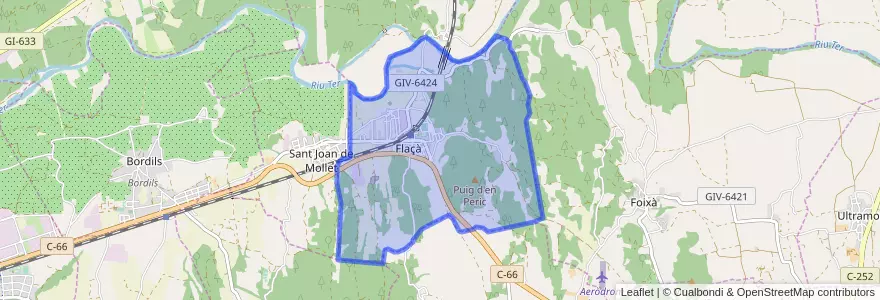 Mapa de ubicacion de Flaçà.