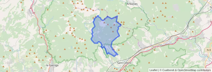 Mapa de ubicacion de Fogars de Montclús.