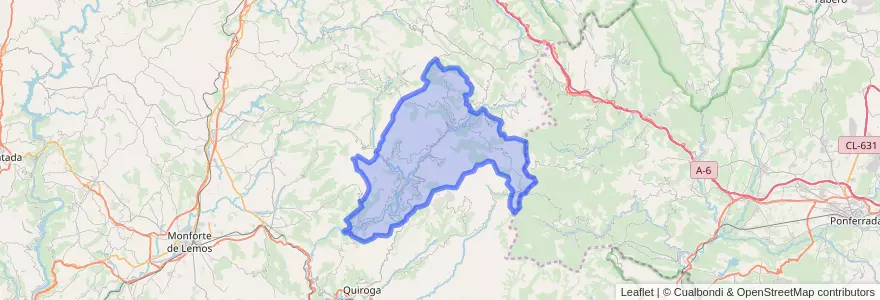 Mapa de ubicacion de Folgoso do Courel.