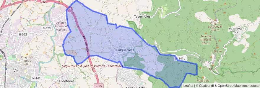 Mapa de ubicacion de Folgueroles.