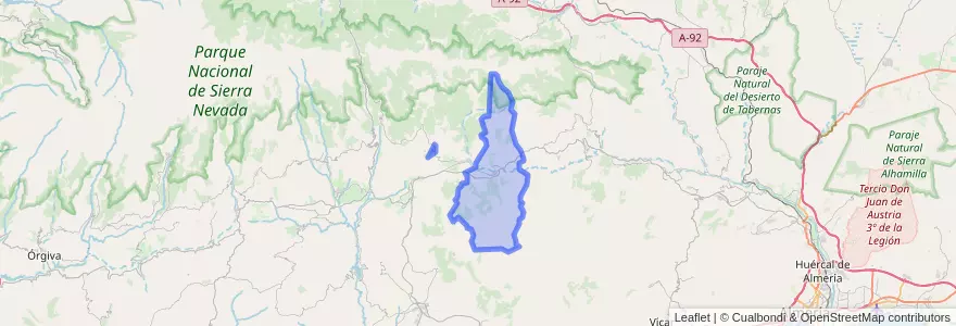 Mapa de ubicacion de Fondón.