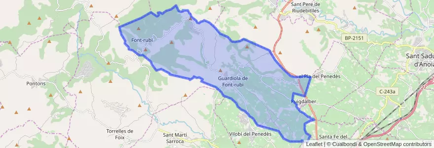 Mapa de ubicacion de Font-rubí.