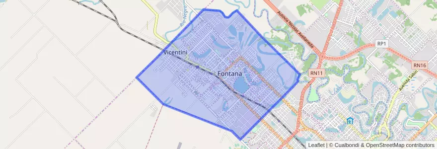 Mapa de ubicacion de Fontana.