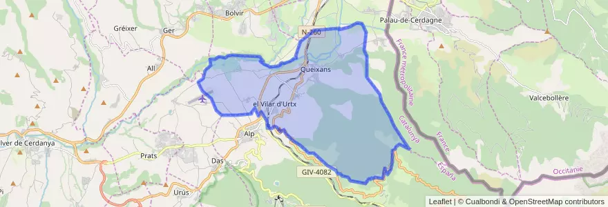 Mapa de ubicacion de Fontanals de Cerdanya.