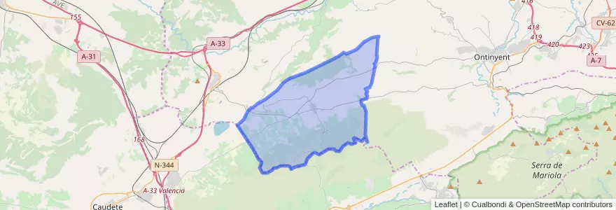 Mapa de ubicacion de Fontanars dels Alforins.