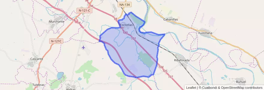 Mapa de ubicacion de Fontellas.