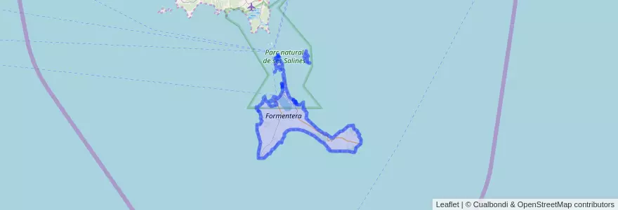 Mapa de ubicacion de Formentera.