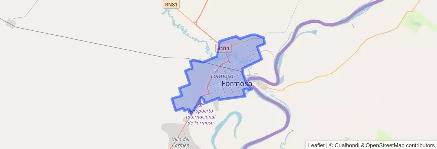 Mapa de ubicacion de Formosa.