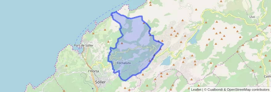 Mapa de ubicacion de Fornalutx.