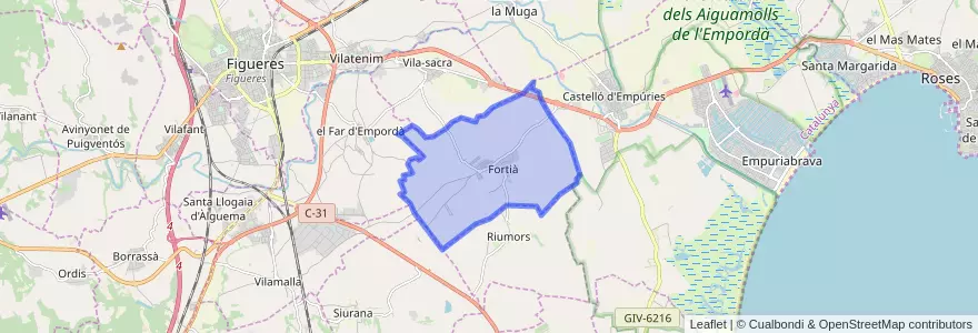 Mapa de ubicacion de Fortià.