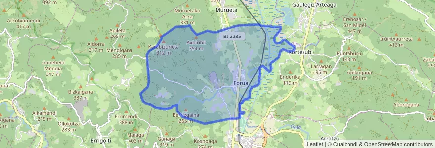 Mapa de ubicacion de Forua.