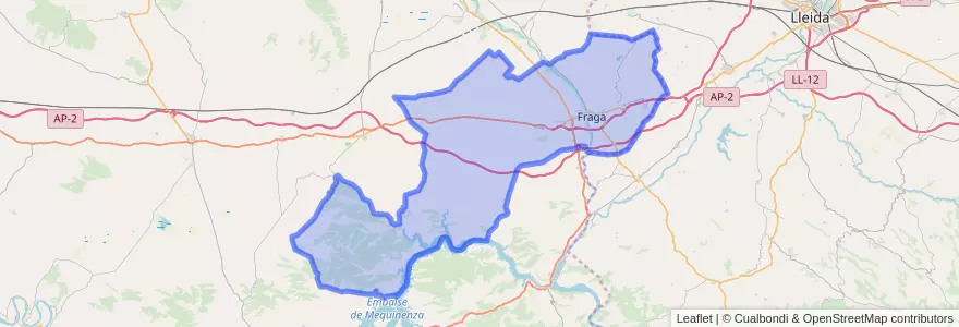 Mapa de ubicacion de Fraga.