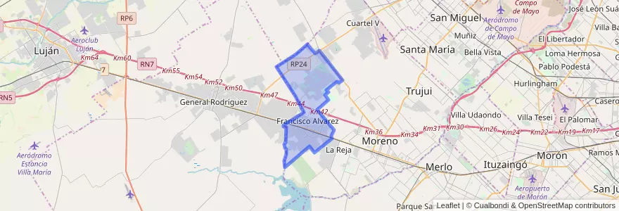 Mapa de ubicacion de Francisco Álvarez.