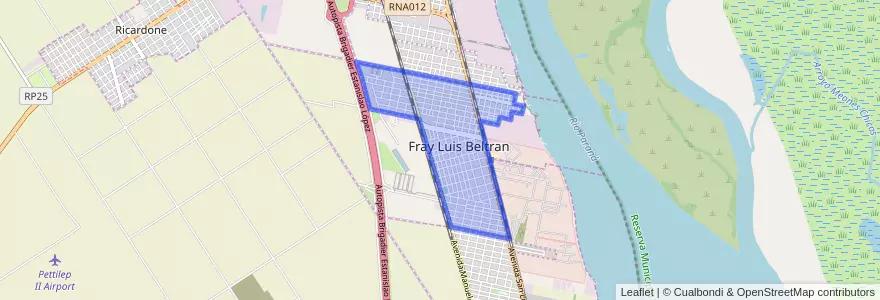 Mapa de ubicacion de Fray Luis Beltrán.