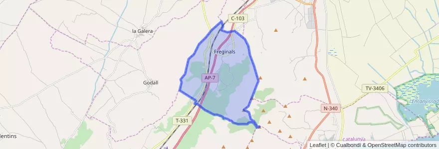Mapa de ubicacion de Freginals.