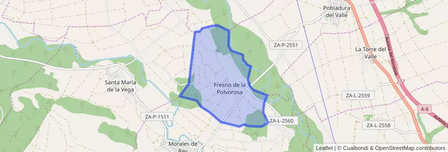 Mapa de ubicacion de Fresno de la Polvorosa.