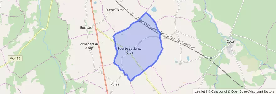 Mapa de ubicacion de Fuente de Santa Cruz.