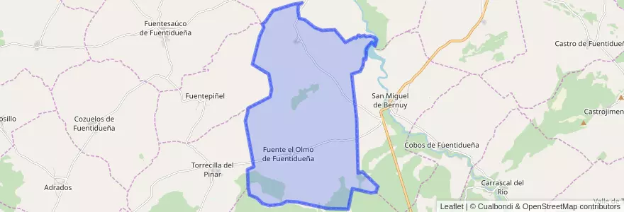 Mapa de ubicacion de Fuente el Olmo de Fuentidueña.