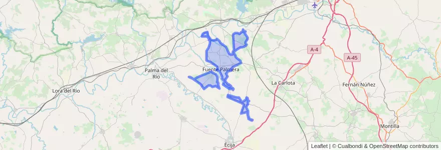 Mapa de ubicacion de Fuente Palmera.