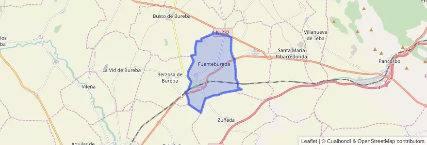 Mapa de ubicacion de Fuentebureba.