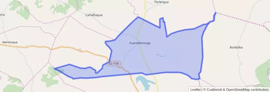 Mapa de ubicacion de Fuentelmonge.