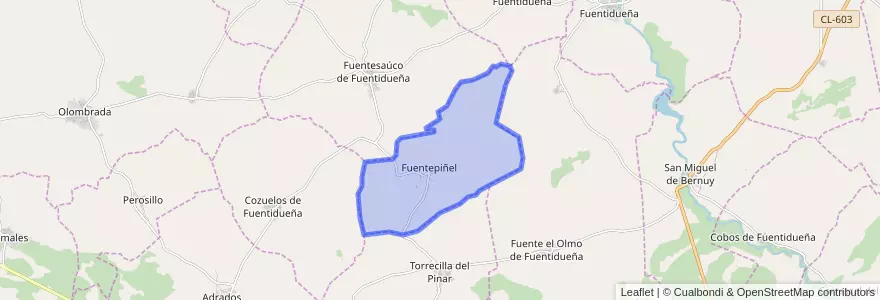 Mapa de ubicacion de Fuentepiñel.