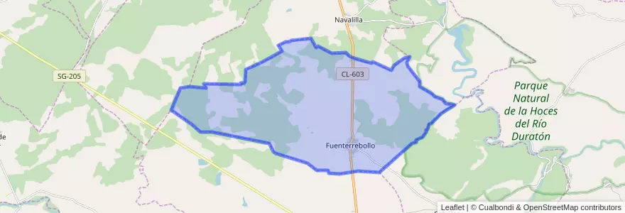 Mapa de ubicacion de Fuenterrebollo.