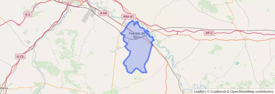 Mapa de ubicacion de Fuentes de Ebro.