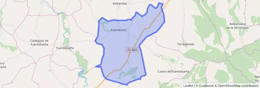 Mapa de ubicacion de Fuentesoto.