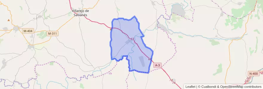 Mapa de ubicacion de Fuentidueña de Tajo.