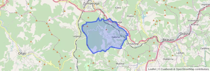Mapa de ubicacion de Gabiria.
