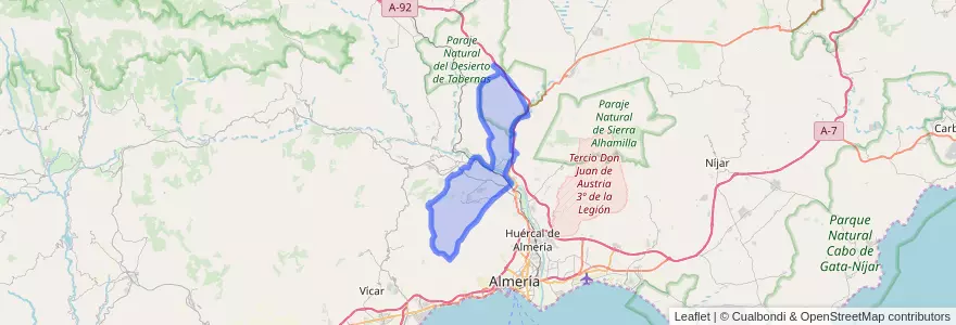 Mapa de ubicacion de Gádor.