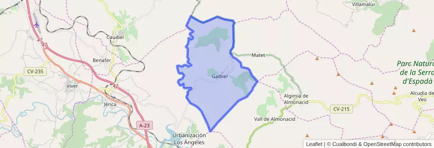 Mapa de ubicacion de Gaibiel.