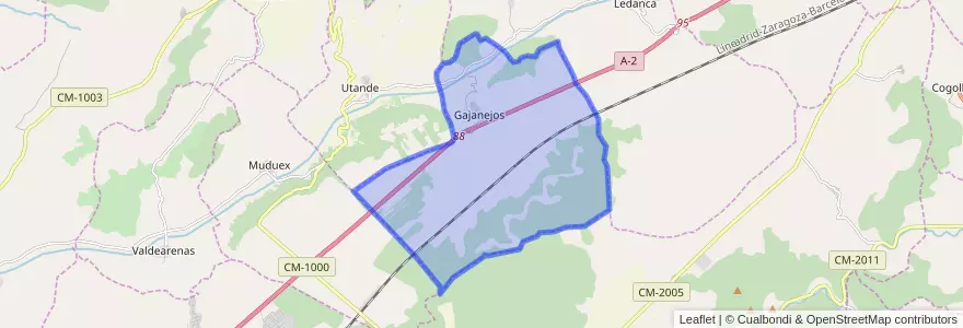 Mapa de ubicacion de Gajanejos.