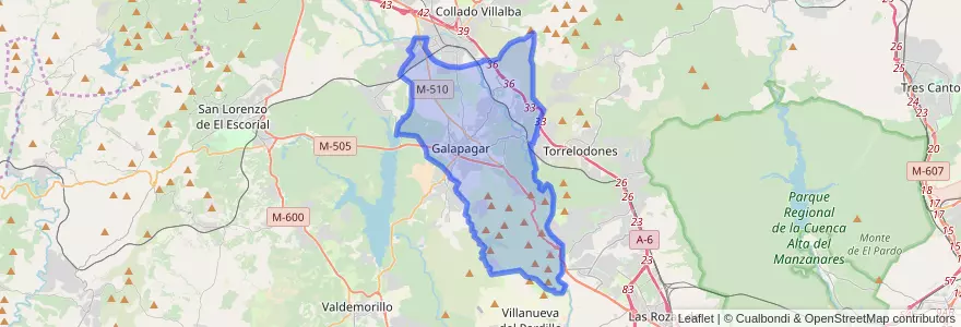 Mapa de ubicacion de Galapagar.