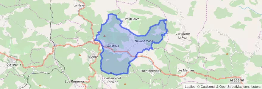 Mapa de ubicacion de Galaroza.