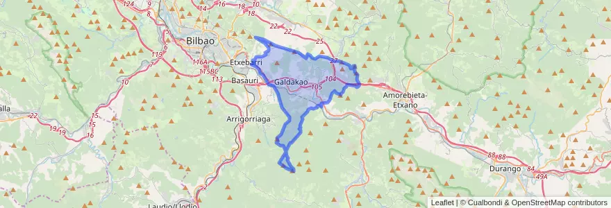 Mapa de ubicacion de Galdakao.