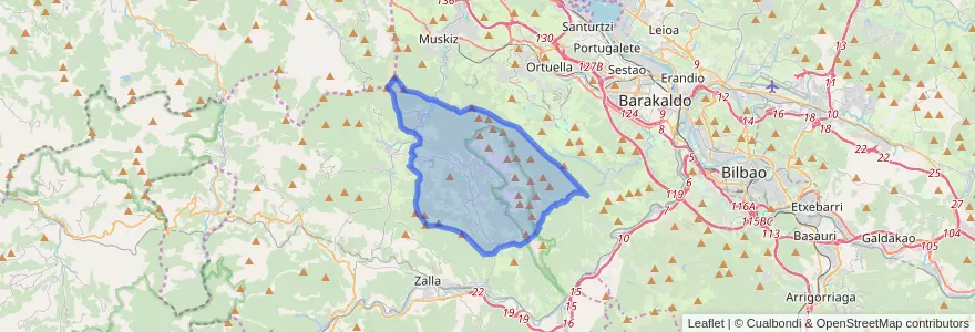 Mapa de ubicacion de Galdames.