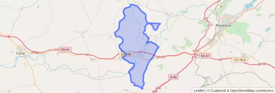 Mapa de ubicacion de Galisteo.