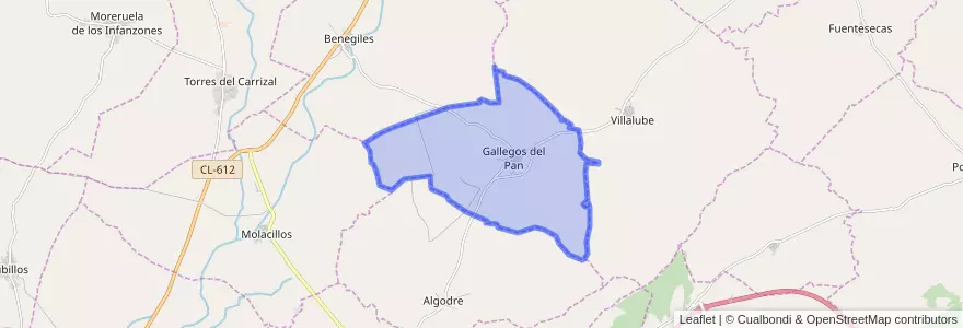 Mapa de ubicacion de Gallegos del Pan.