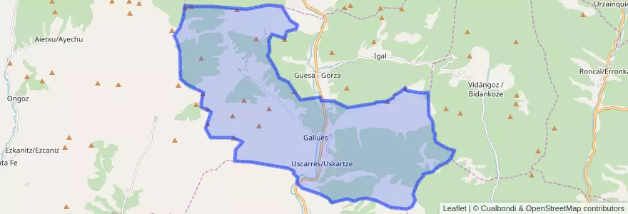 Mapa de ubicacion de Gallués/Galoze.
