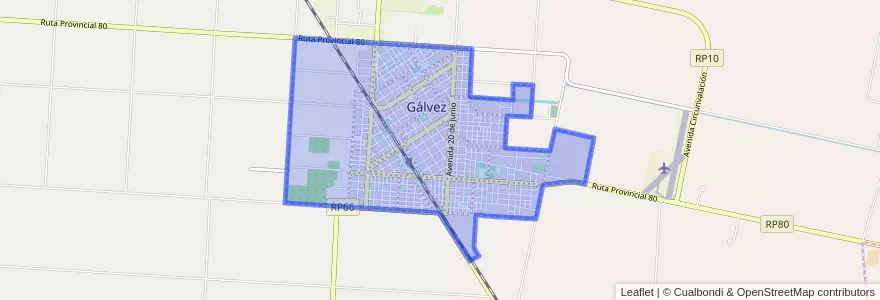 Mapa de ubicacion de Gálvez.