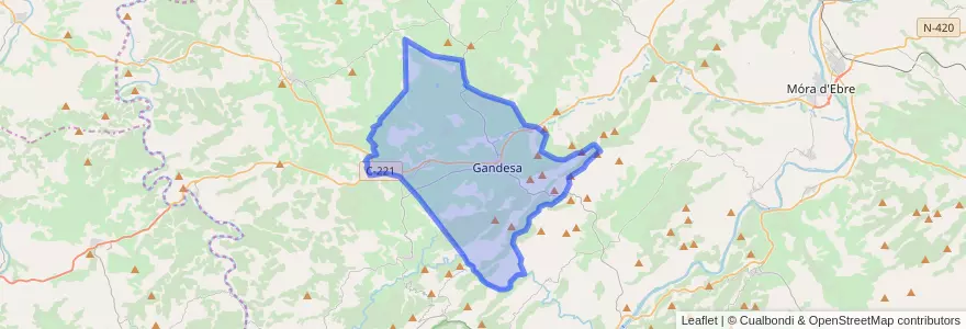 Mapa de ubicacion de Gandesa.