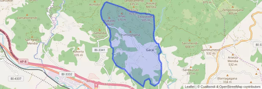 Mapa de ubicacion de Garai.