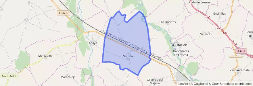 Mapa de ubicacion de Garcillán.